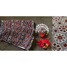देविका ❋ Ajrakh Modal Silk Saree { with Blouse piece } ❋ 14